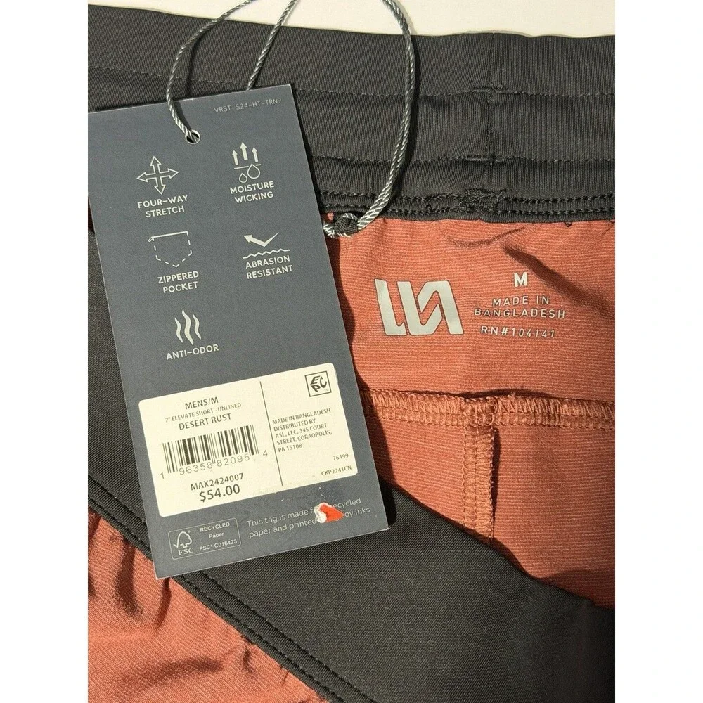 NWT Layer 8 Men’s Elevate Shorts Medium Desert Rust 7” Stretch Performance